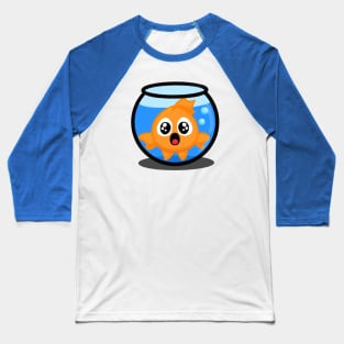 Goldfish Swimming in Bowl Baseball T-Shirt